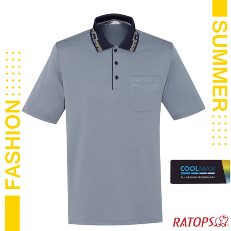 【瑞多仕-RATOPS】男新款 COOLMAX 門襟出芽配POLO短袖排汗休閒衣.運動休閒衫/DB8981 涅槃灰/黑芽✿30E010